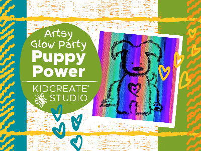 Kidcreate Studio - Newport News. Artsy Glow Party - Puppy Power Workshop (4-9 Years)